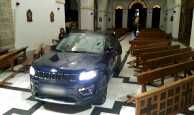 Kiliseye arabayla dalan adam: Şeytandan kaçtım